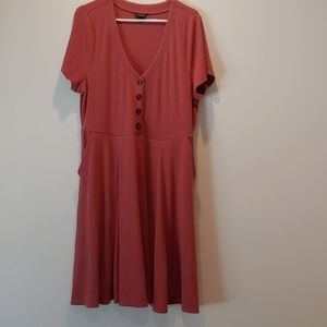 Torrid Dusty Rose Pink Skater Dress 2x